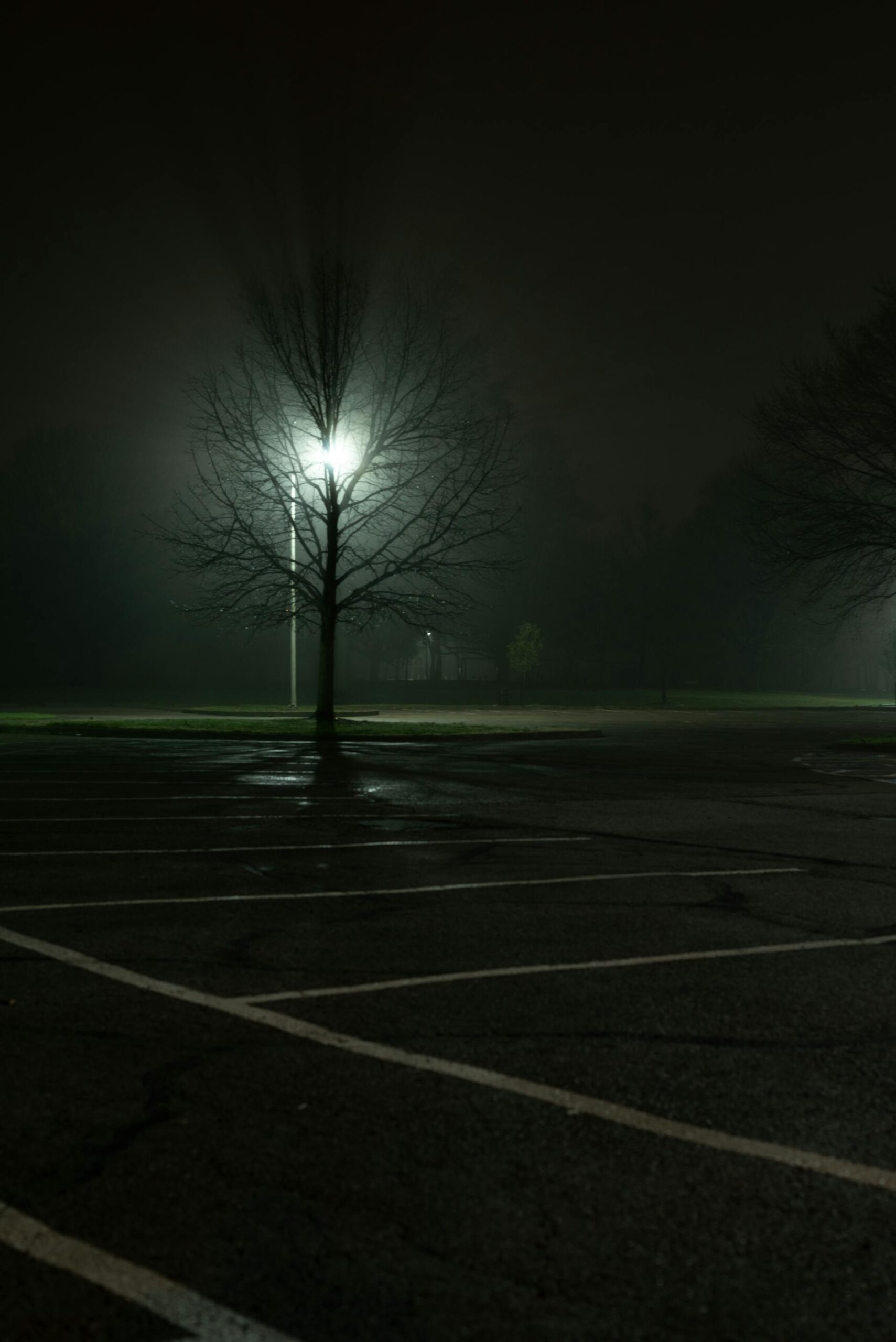 parking lot in the dark