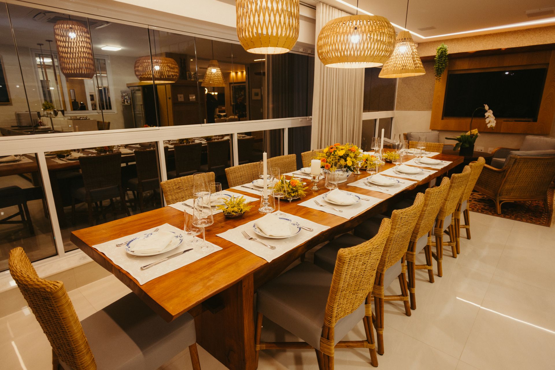 a table set for hosting friends