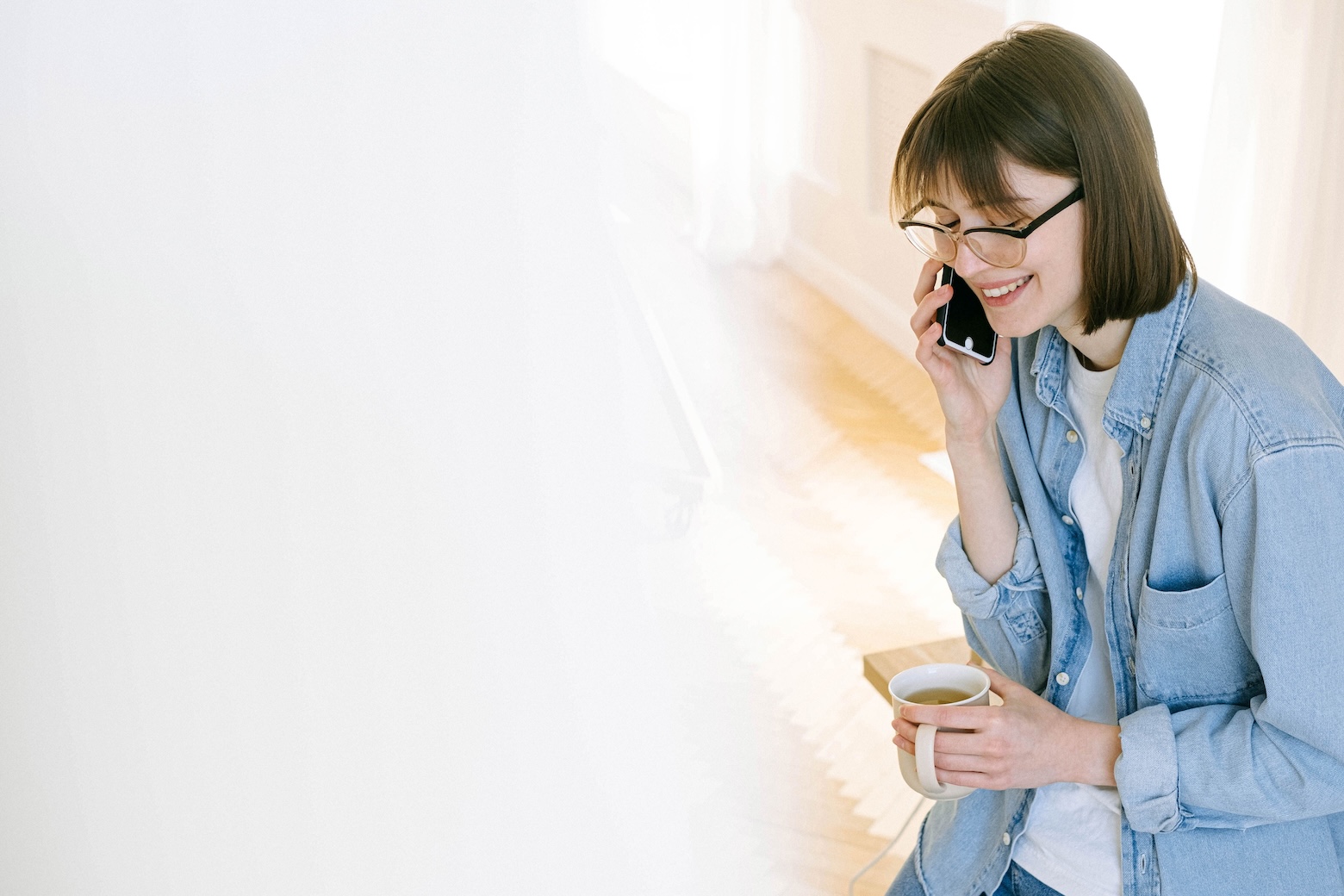 person talking on phone