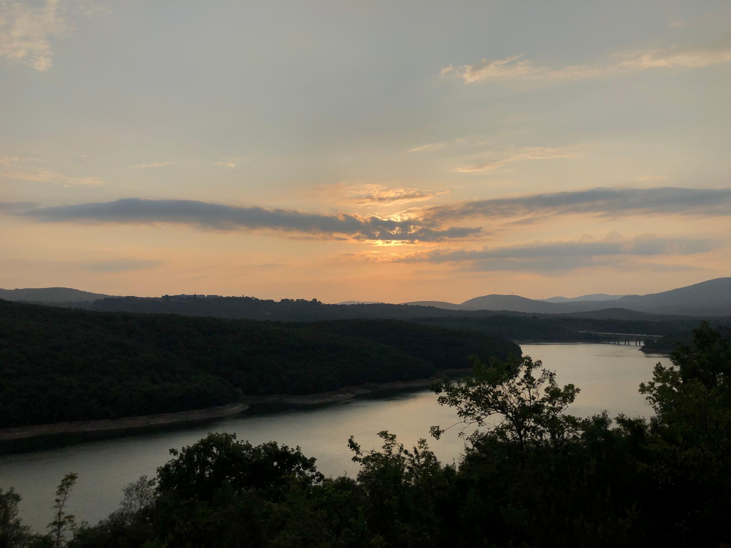 sunset over a river