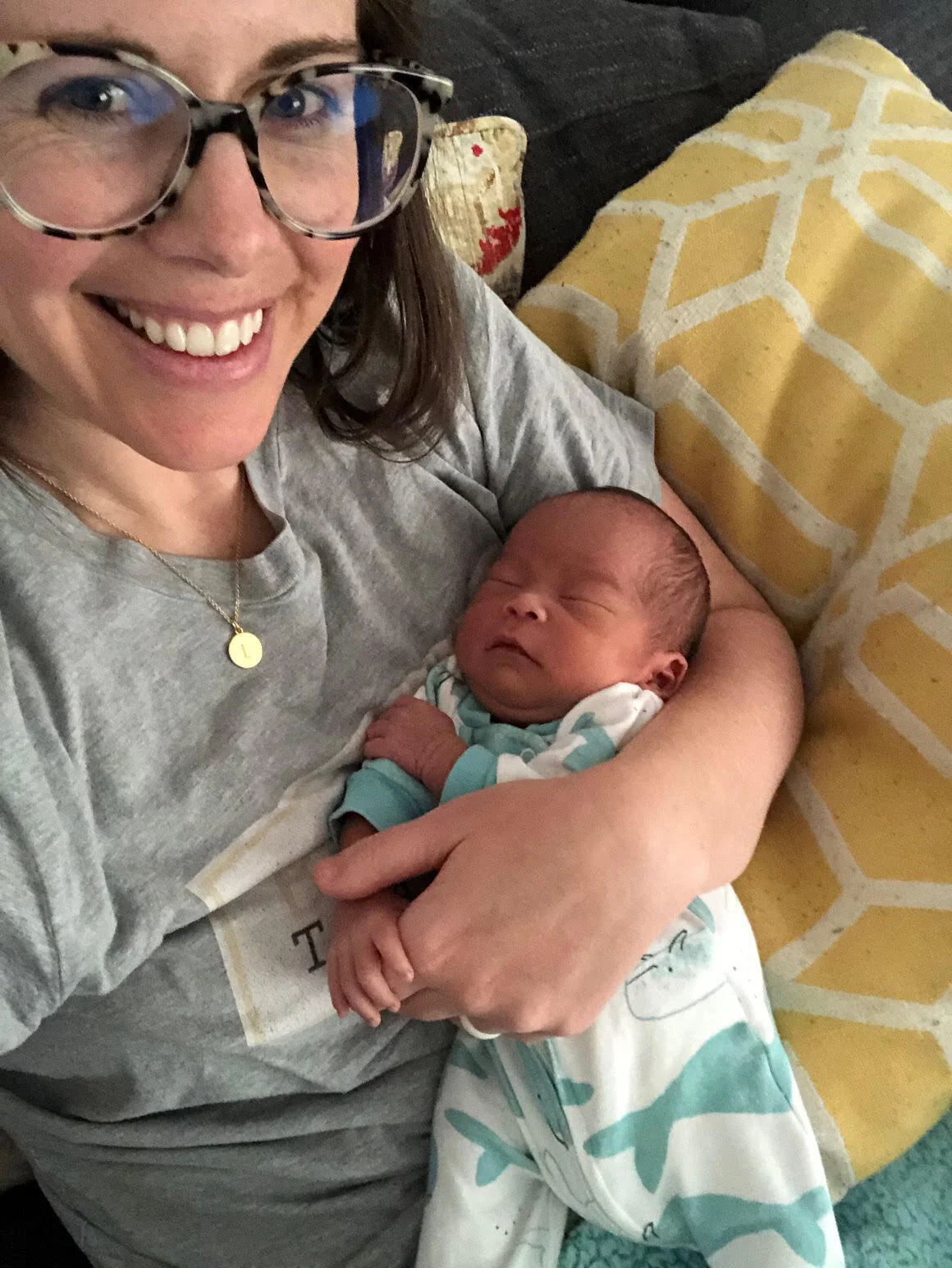  Cuddles at home! That hand on my finger is my favorite. 