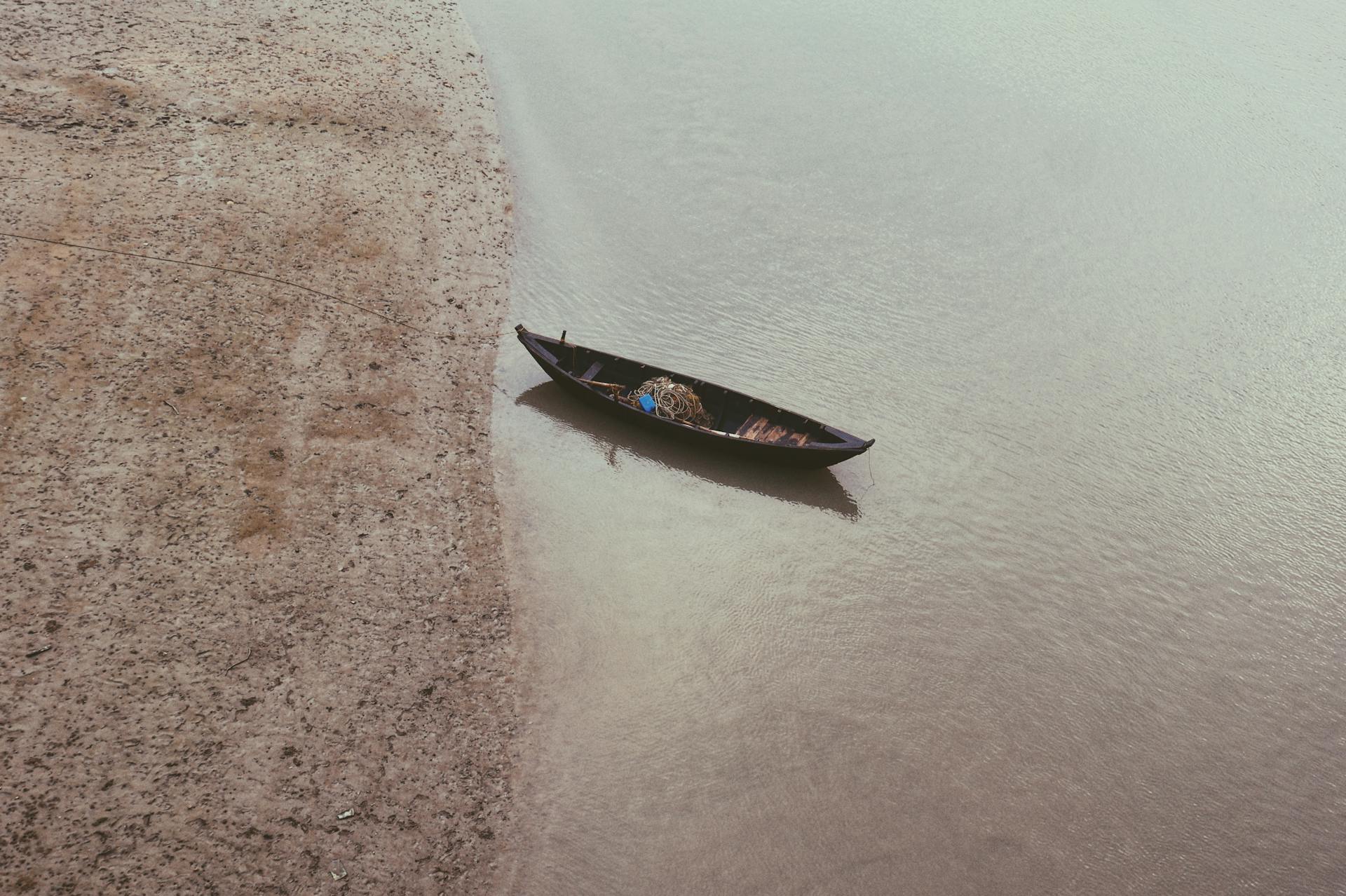 old canoe on a beach