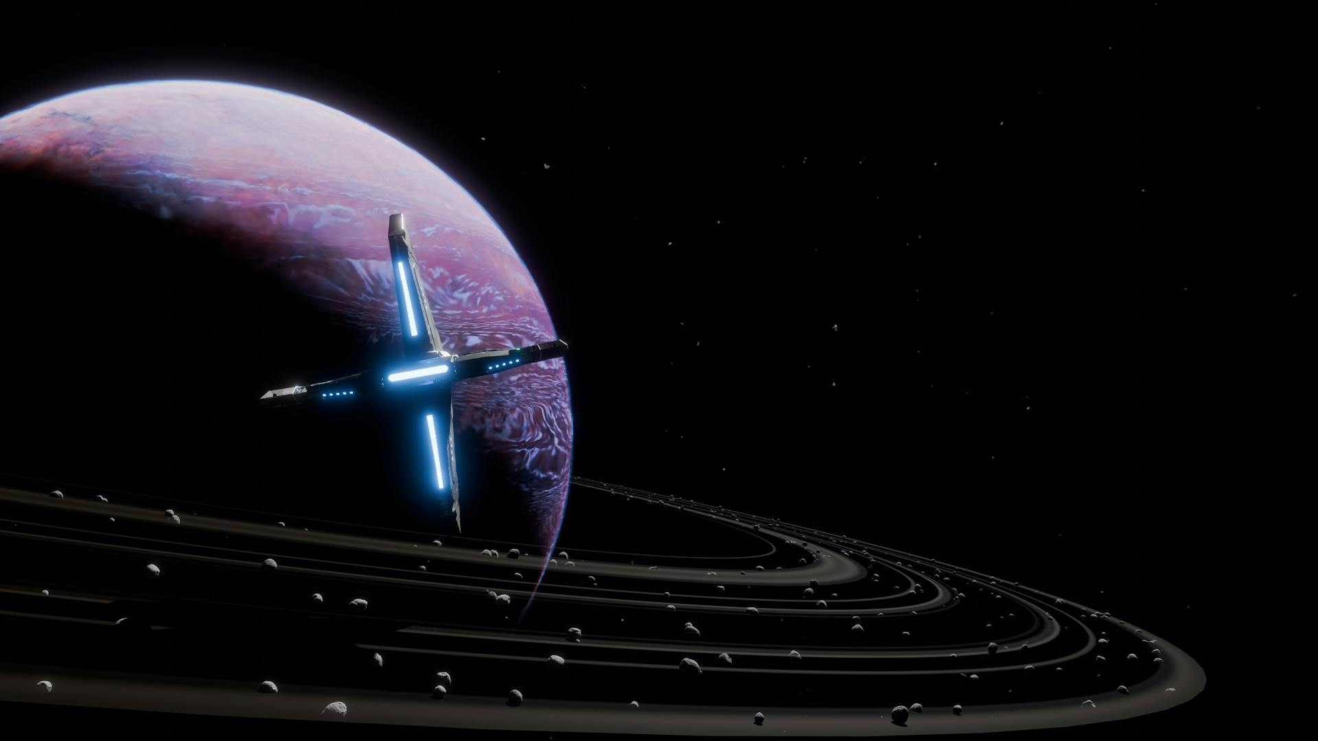 spacecraft orbiting ringed planet zenon girl of the 21st century